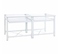 vidaXL Double Washing Machine Pedestal with Pull-Out Shelves, Washing Machine Stand for Washer, Washing Machine Base, Dryer Pedestal Stand, White