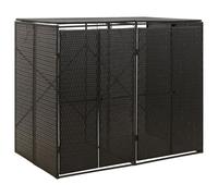 Wheelie Bin Shed Garden Outdoor Rubbish Bin Shed Storage Poly Rattan vidaXL