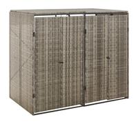 Wheelie Bin Shed Garden Outdoor Rubbish Bin Shed Storage Poly Rattan vidaXL