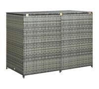 vidaXL Double Wheelie Bin Shed Poly Rattan Anthracite 148x77x111 cm