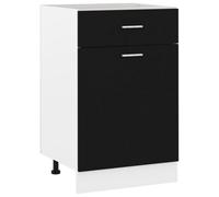 Vidaxl Drawer Bottom Cabinet Black 50X46X81.5 Cm Engineered Wood