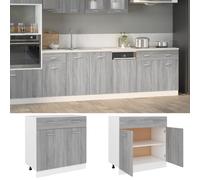 (Grey sonoma) vidaXL Kitchen Cabinet Home Storage Shelf Organiser Cupboard Engineered Wood