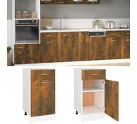 (Smoked oak) vidaXL Kitchen Cabinet Home Storage Shelf Organiser Cupboard Engineered Wood