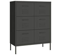 Vidaxl Drawer Cabinet Anthracite 80X35X101.5 Cm Steel