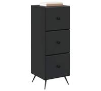 vidaXL Drawer Cabinet Black 33 x 34.5 x 90 cm Wood Composite