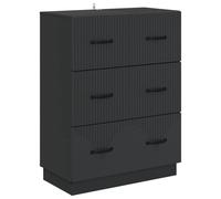 vidaXL Drawer Cabinet Black 66 x 34.5 x 87 cm Engineered Wood