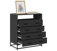 vidaXL Drawer Cabinet Black 70x41x83.5 cm Engineered Wood