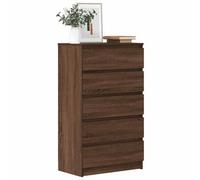 Vidaxl Drawer Cabinet Brown Oak 60X36X103 Cm Engineered Wood