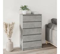 Vidaxl Drawer Cabinet Concrete Grey 60X36X103 Cm Engineered Wood