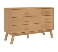 vidaXL Drawer Cabinet Office Drawer Chest File Cabinet Brown Solid Wood Pine