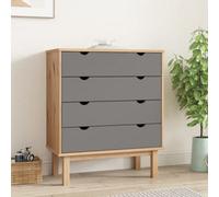 Vidaxl Drawer Cabinet Otta Brown&grey 76.5X39.5X90Cm Solid Wood Pine Drawer Cabinets