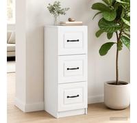 VidaXL Drawer Cabinet White 33 X 34.5 X 87 Cm Engineered Wood