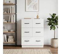 VidaXL Drawer Cabinet White 66 X 34.5 X 87 Cm Engineered Wood