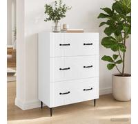VidaXL Drawer Cabinet White 66 X 34.5 X 89.5 Cm Engineered Wood