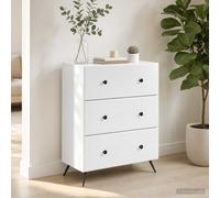 VidaXL Drawer Cabinet White 66 X 34.5 X 90 Cm Engineered Wood