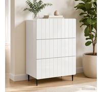 VidaXL Drawer Cabinet White 66 X 34.5 X 92 Cm Engineered Wood