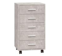 Vidaxl Drawer Cabinet With Castors Concrete Grey Engineered Wood