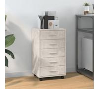 Vidaxl Drawer Cabinet With Castors Concrete Grey Engineered Wood