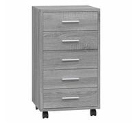 vidaXL Drawer Cabinet with Castors Grey Sonoma Engineered Wood Drawer Chest