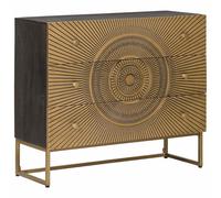 vidaXL Drawer Cabinet with Drawer Brass 75 x 30 x 65 cm, Handmade Mango Wood Cab