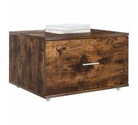 vidaXL Drawer Cabinet with Wheel Smoked Oak 55 x 45 x 31 cm, Ample Storage, Modern Rectangular Drawer Cabinet, Compact Furniture Solution for Indoor Organizing and Minimalist Decor