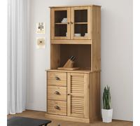 (brown) vidaXL Dresser Top Wooden Kitchen Shelf Top for Highboard VIGO Solid Wood Pine