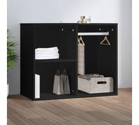 vidaXL Dressing Cabinet, Storage Cabinet for Bedroom Cloakroom, Side Cabinet with Shelves, Cupboard, Modern Style, Black Engineered Wood