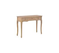 vidaXL Dressing Console Table with 3 Drawers Console Makeup Vanity Desk Bedroom Vanity Table Iron Knobs Additional Space Brown