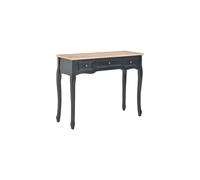 vidaXL Dressing Console Table with 3 Drawers Console Makeup Vanity Desk Bedroom Vanity Table Iron Knobs Black and Brown