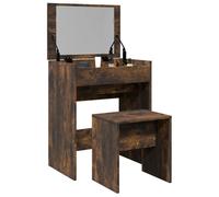vidaXL Dressing Table and Stool Smoked Oak 60x40x113.5 cm