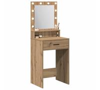 vidaXL Dressing Table Artisan Oak 50 x 41 x 135 cm Engineered Wood, Elegant Bedroom Dresser Table, Contemporary Vanity With Drawers, LED Mirror Storage, Compact Organizer for Personal Space