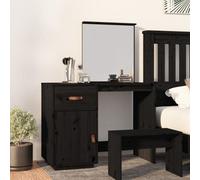 Vidaxl Dressing Table Black 95X50X134 Cm Solid Wood Pine