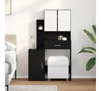 vidaXL Dressing Table Black oak 80 x 35 x 132 cm Engineered wood