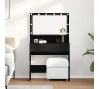 vidaXL Dressing Table Black oak 80 x 41 x 134.5 cm Engineered Wood