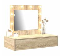 vidaXL Dressing Table Brown 83 x 40 x 70 cm Engineered Wood, Elegant Rectangular Dressing Table, Modern Storage Vanity Furniture, Functional Bedroom Dresser With Mirror, Minimalist Style