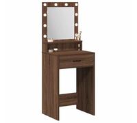 vidaXL Dressing Table Brown Oak 50 x 41 x 135 cm Engineered Wood | The LED lights make it easy to see while you're doing your makeup, There's a spacious drawer for all your beauty bits,