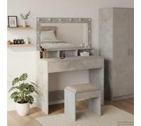 vidaXL Dressing Table Concrete Grey 100 x 41 x 135 cm Engineered Wood