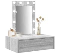 vidaXL Dressing Table Grey 60 x 40 x 70 cm Engineered Wood | Ideal for compact spots, Chic grey sonoma finish for a modern vibe, Big drawer for all your makeup bits