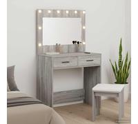 vidaXL Dressing Table Grey Sonoma 78.5 x 41 x 135 cm Engineered Wood