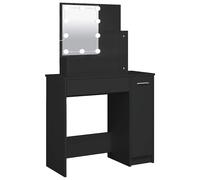 vidaXL Dressing Table Makeup Desk with LED Vanity Table Makeup Table Black