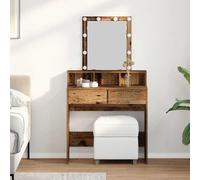 vidaXL Dressing Table Old Wood 80 x 41 x 144.5 cm Engineered wood