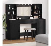 vidaXL Dressing Table Set with Drawer 3 pcs Black Oak Engineered Wood