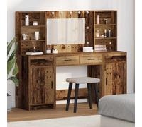 vidaXL Dressing Table Set with Drawer 3 pcs Old Wood Engineered Wood