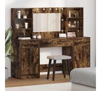vidaXL Dressing Table Set with Drawer 3 pcs Smoked Oak Engineered Wood
