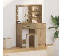 vidaXL Dressing Table Set with Shelf 2 pcs Artisan Oak Engineered Wood