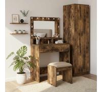 vidaXL Dressing Table Smoked Oak 75.5 x 41 x 135 cm Engineered Wood