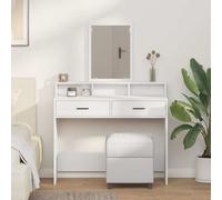 VidaXL Dressing Table White 100 X 41 X 140 Cm Engineered Wood