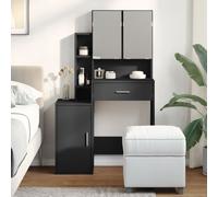 vidaXL Dressing Table with Cabinet Black 80x35x132 cm