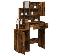 vidaXL Dressing Table with Cabinet Smoked Oak 80x35x132 cm