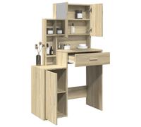 vidaXL Dressing Table with Cabinet Sonoma Oak 80x35x132 cm